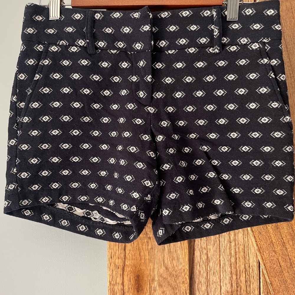 Dalia Dark Navy and White Flat Front Shorts